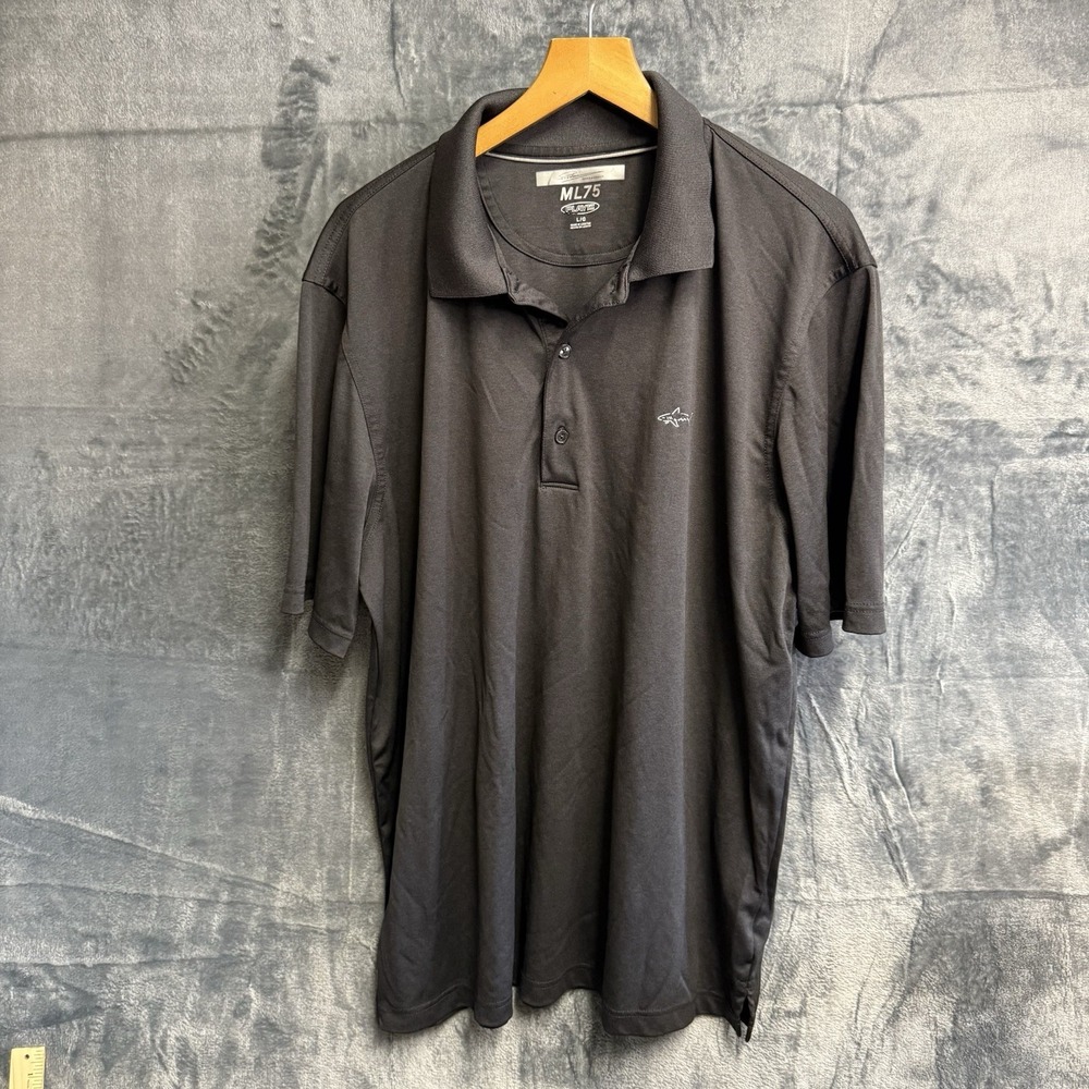 Greg Norman Collection Mens Black Polo Size Large Dry Fit 065